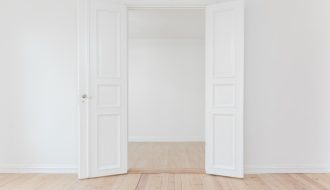 minimalist photography of open door