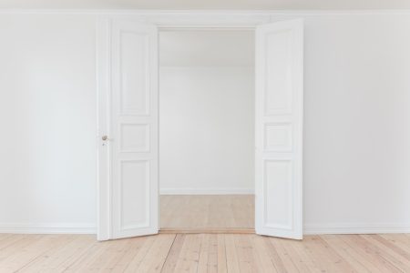 minimalist photography of open door