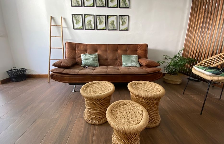 brown wicker round basket on brown wooden table